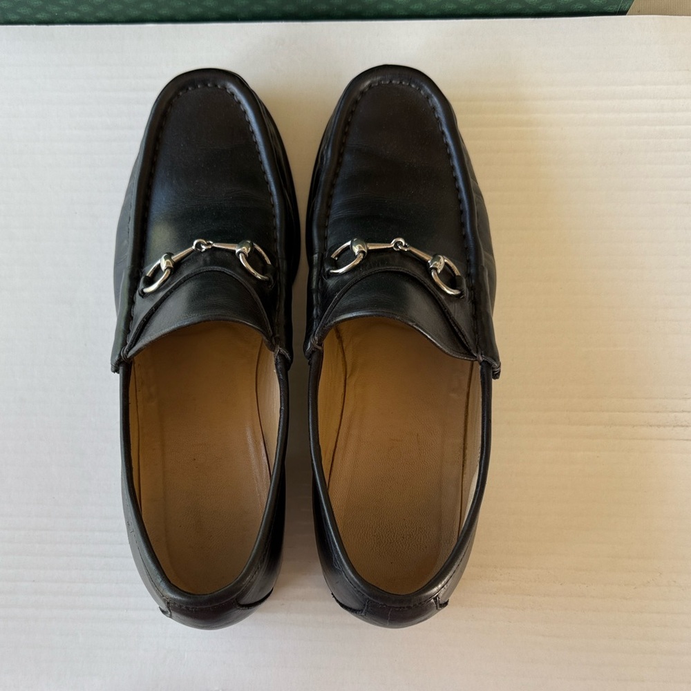 GUCCI women black loafers with silver hardware size. Size 38 - Picture 2 of 8